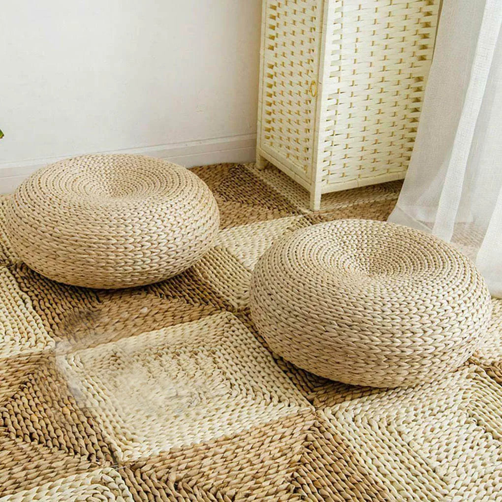 Round Straw Mat Weave Breathable Universal Yoga Seat