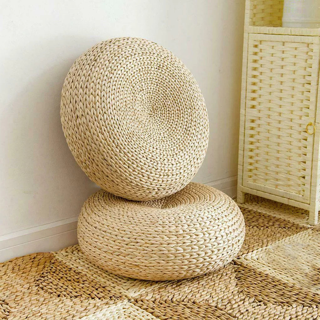 Round Straw Mat Weave Breathable Universal Yoga Seat