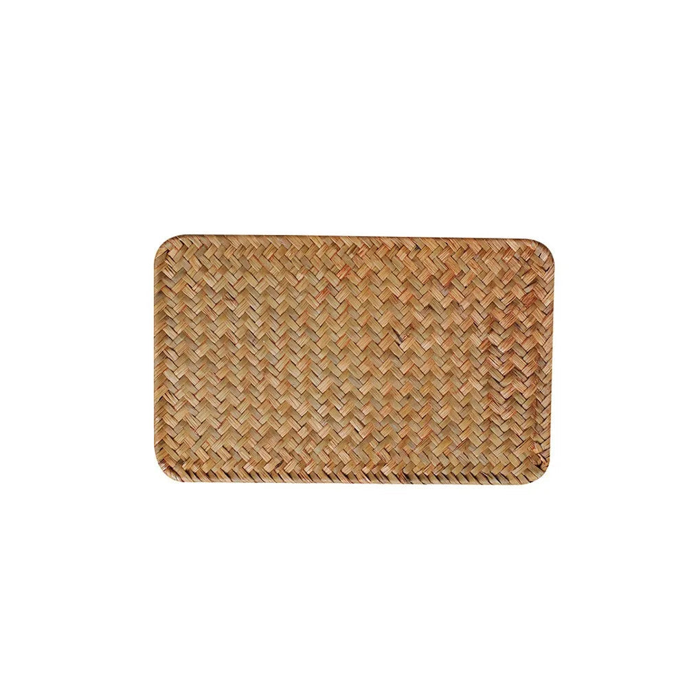 Natural Woven Rattan Table Placemats Rectangular Washable Table Mats