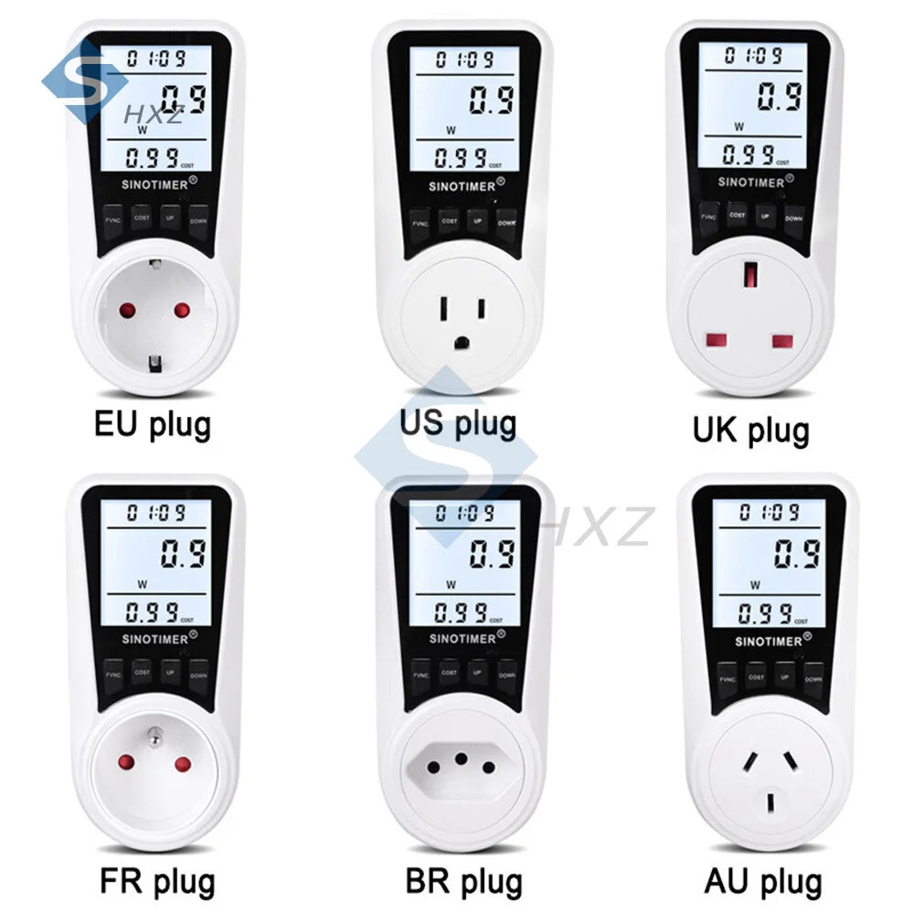 110V 220V 230V 16A Energy Monitor w/ Backlit LCD 0-9999W Energy Socket