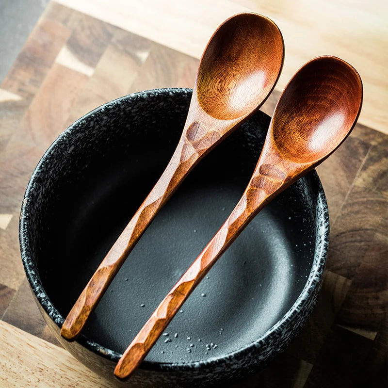 2Pcs Wooden Spoon Long Handled