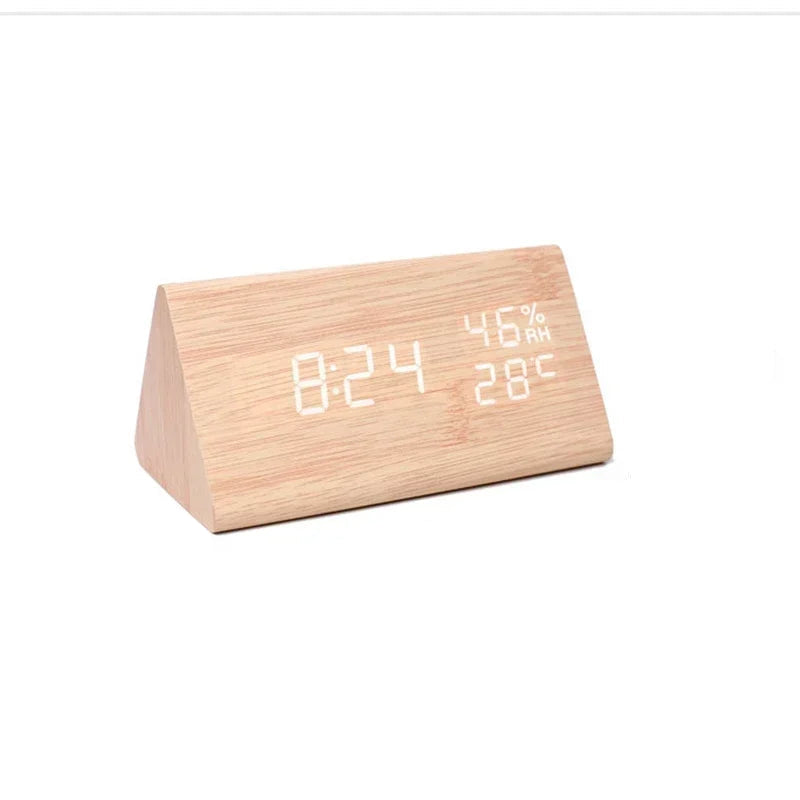 LED Student Alarm Clock Simple Wall Clock Temperature Display Sound Control