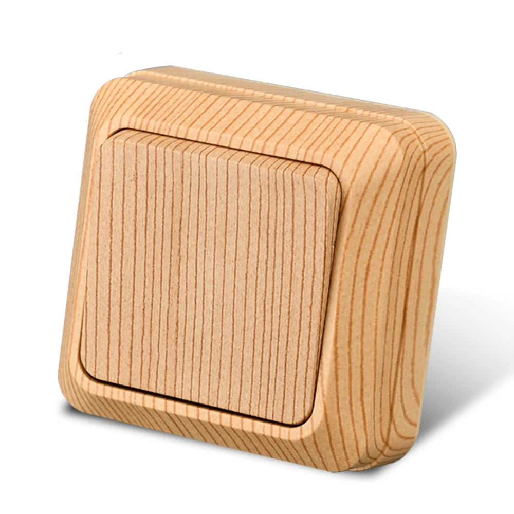 Wood Paint Wall Surface 2 Sockets Plugs