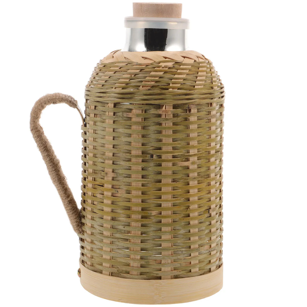 Bamboo Kettle 1.3L White Glass Retro Thermal Bottles