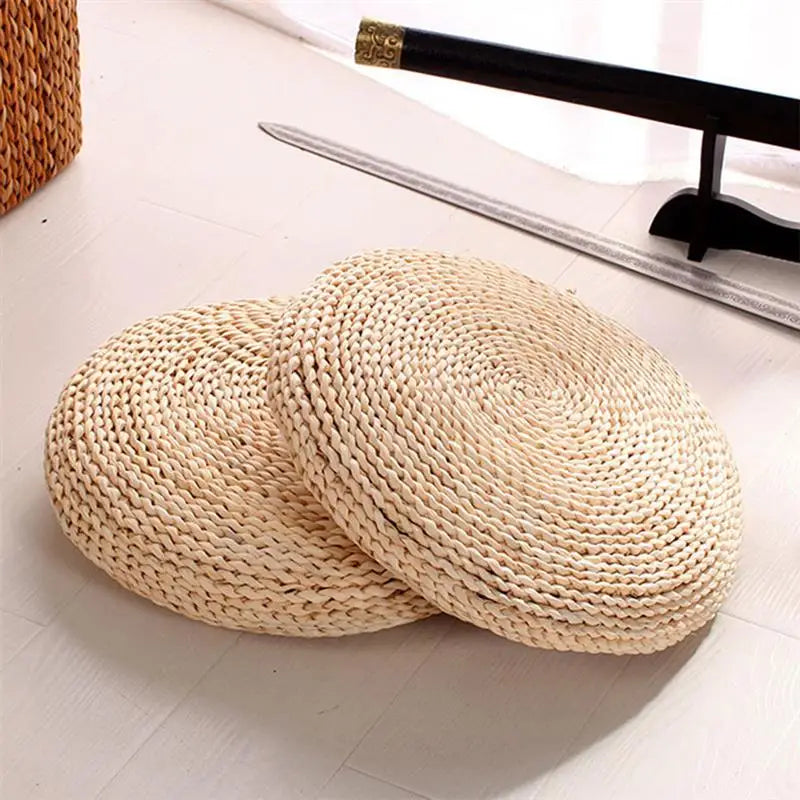 1 Pc Natural Handmade Straw Weaving Cushion