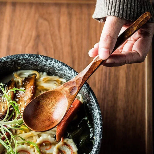 2Pcs Wooden Spoon Long Handled