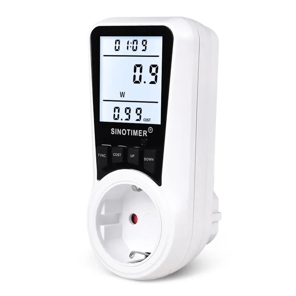 110V 220V 230V 16A Energy Monitor w/ Backlit LCD 0-9999W Energy Socket