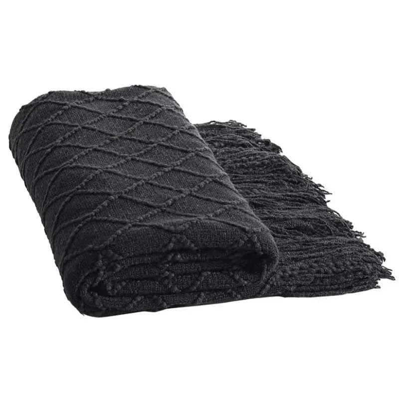 Fall Black Throw Blanket