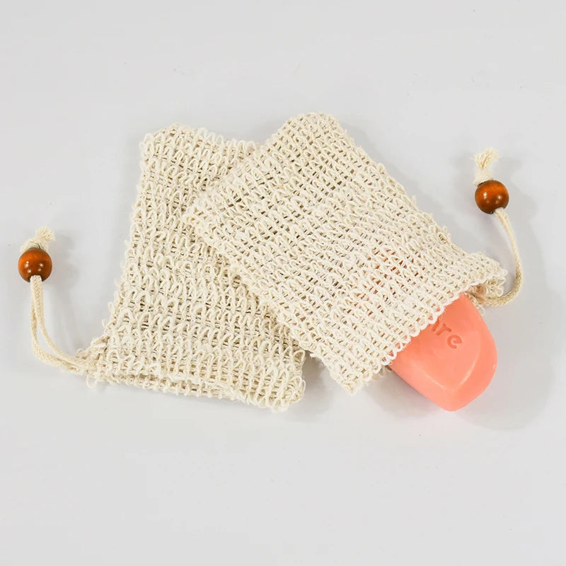 Natural Sisal Soap Bags Shower Bath Exfoliating