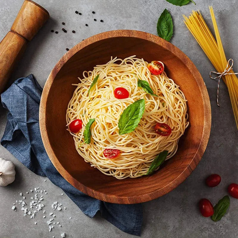 Natural Hand-Made Wooden Salad Bowl