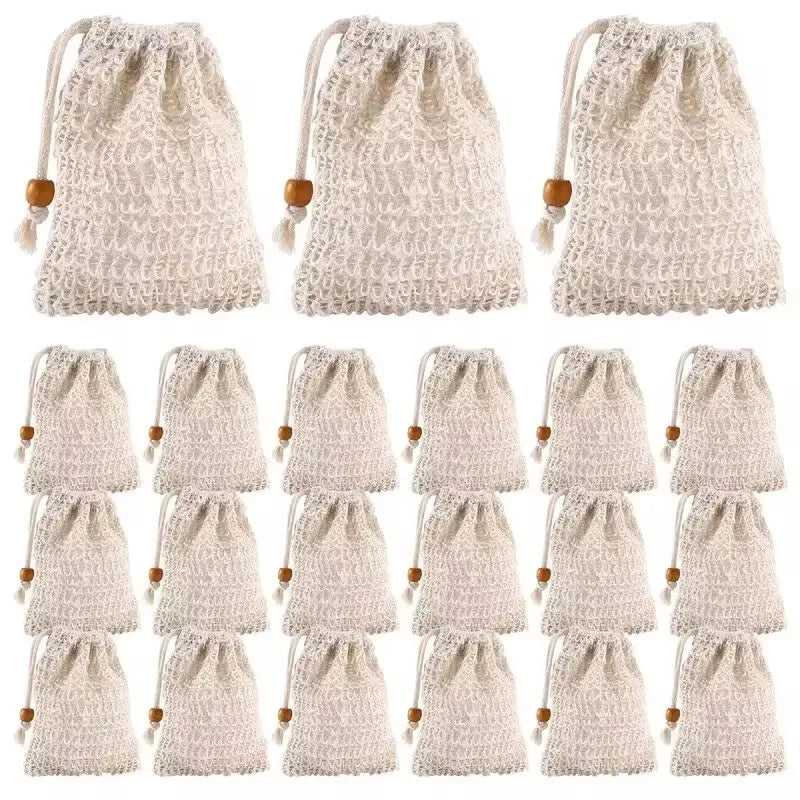 Natural Sisal Soap Bags Shower Bath Exfoliating