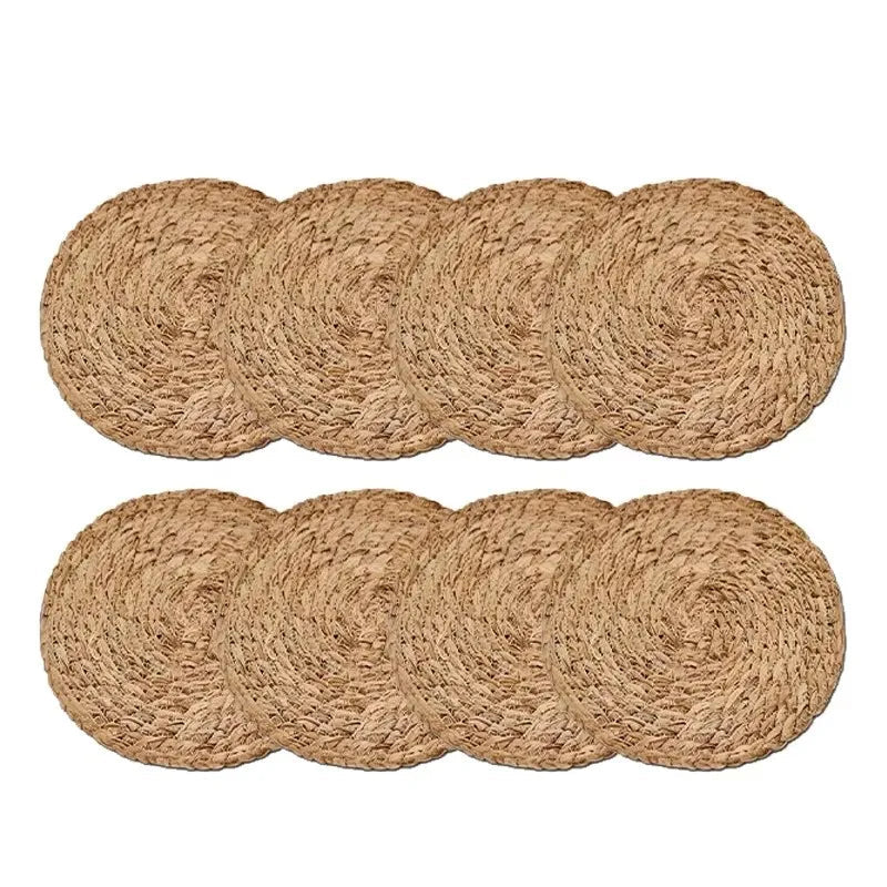 Handwoven Rattan Placemats Round Heat Insulation Mats