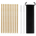 Reusable Straws Set with Brush Bamboo Drinking Straw