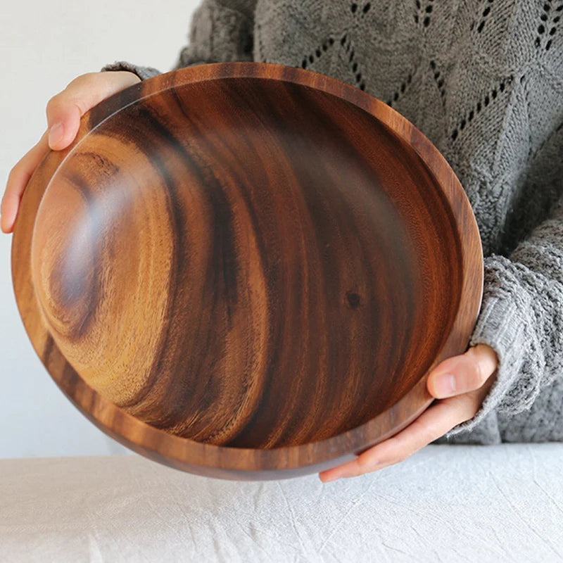 Natural Hand-Made Wooden Salad Bowl