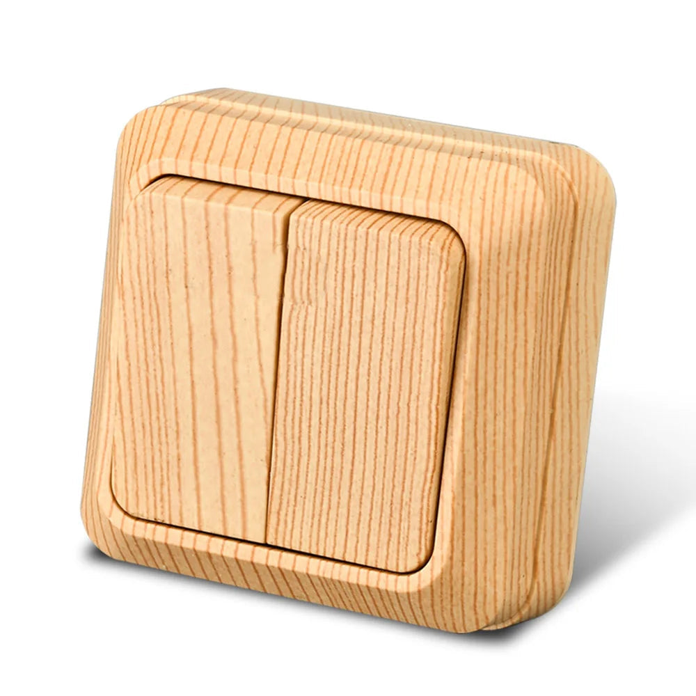Wood Paint Wall Surface 2 Sockets Plugs
