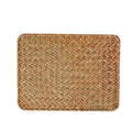 Natural Woven Rattan Table Placemats Rectangular Washable Table Mats