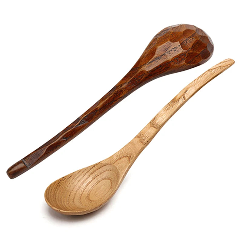 2Pcs Wooden Spoon Long Handled