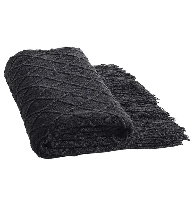 Fall Black Throw Blanket