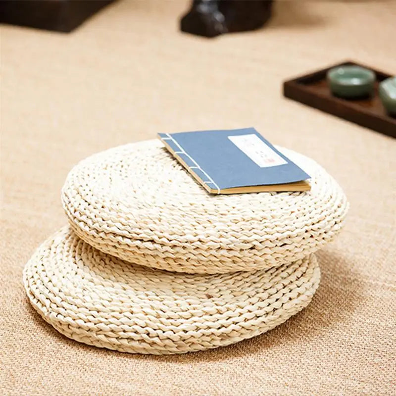 1 Pc Natural Handmade Straw Weaving Cushion