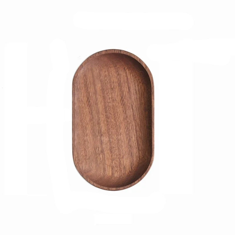 Solid Wood Serving Tray Oval Tea Tray