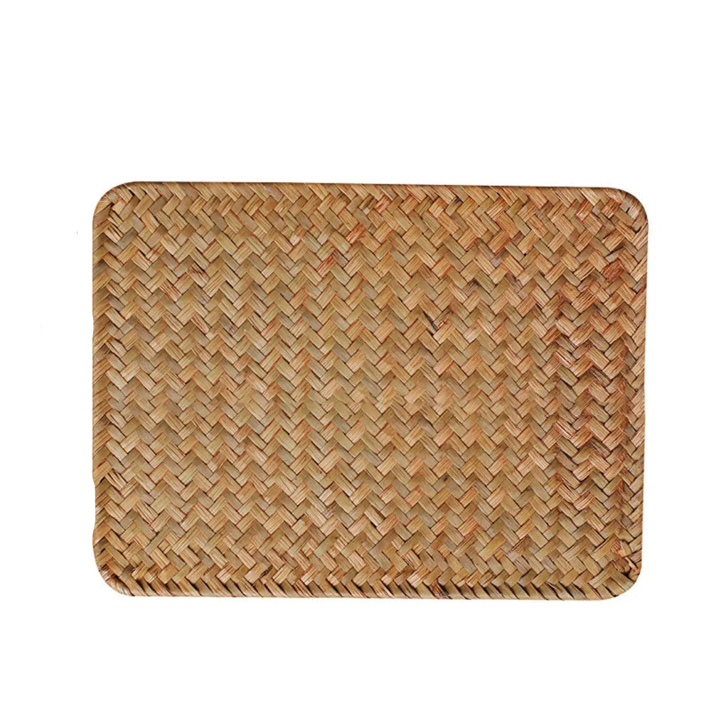 Natural Woven Rattan Table Placemats Rectangular Washable Table Mats