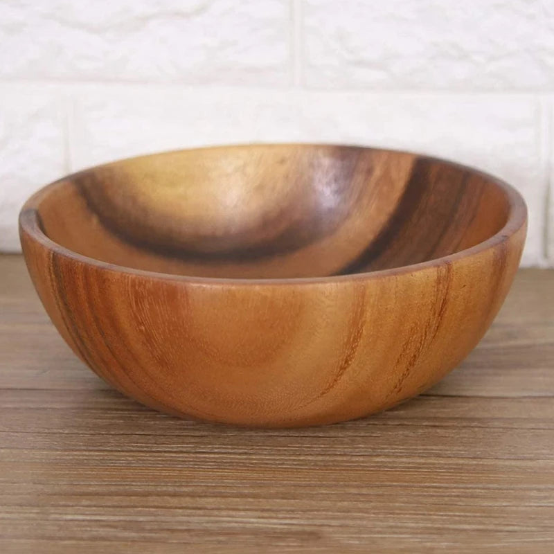 Natural Hand-Made Wooden Salad Bowl