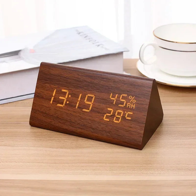 LED Student Alarm Clock Simple Wall Clock Temperature Display Sound Control