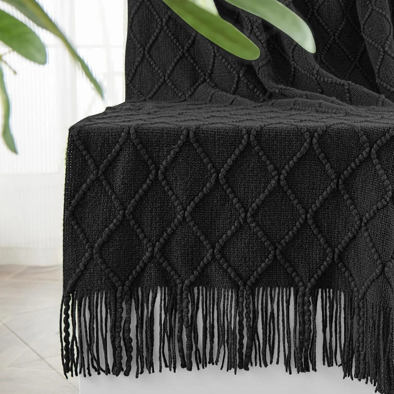 Fall Black Throw Blanket