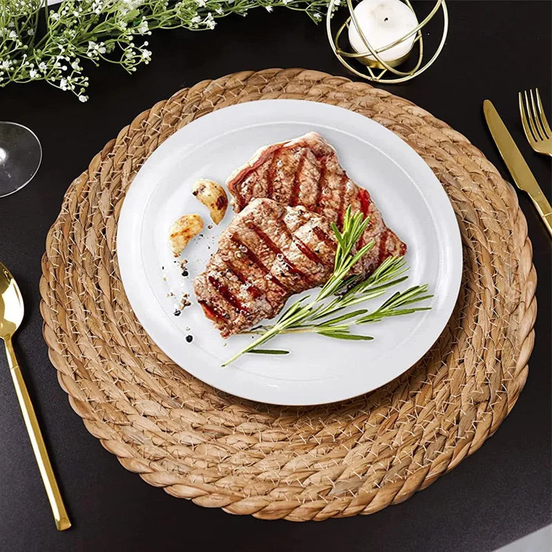 Handwoven Rattan Placemats Round Heat Insulation Mats