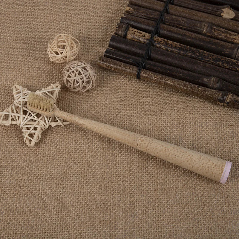 4-Pack Natural Bristle Bamboo Toothbrushes