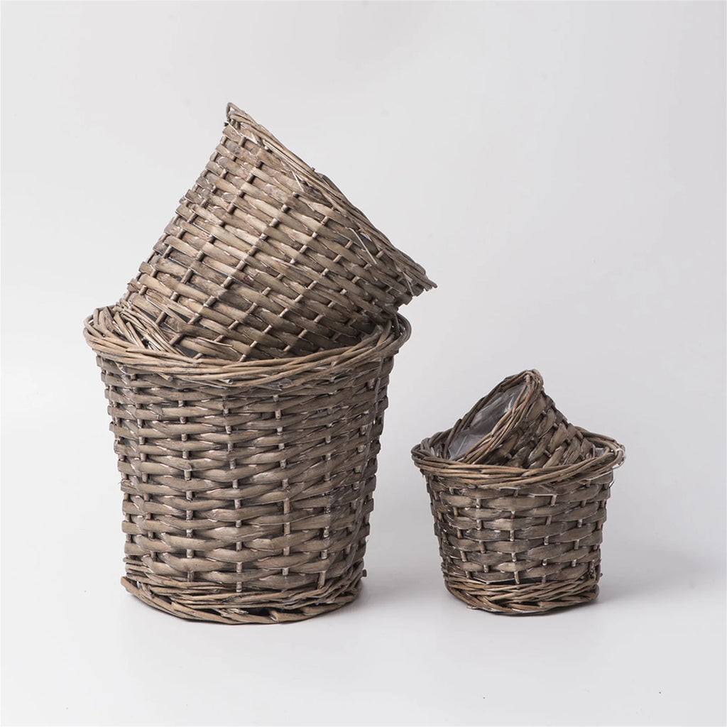 Handwoven Rattan Flower Pots