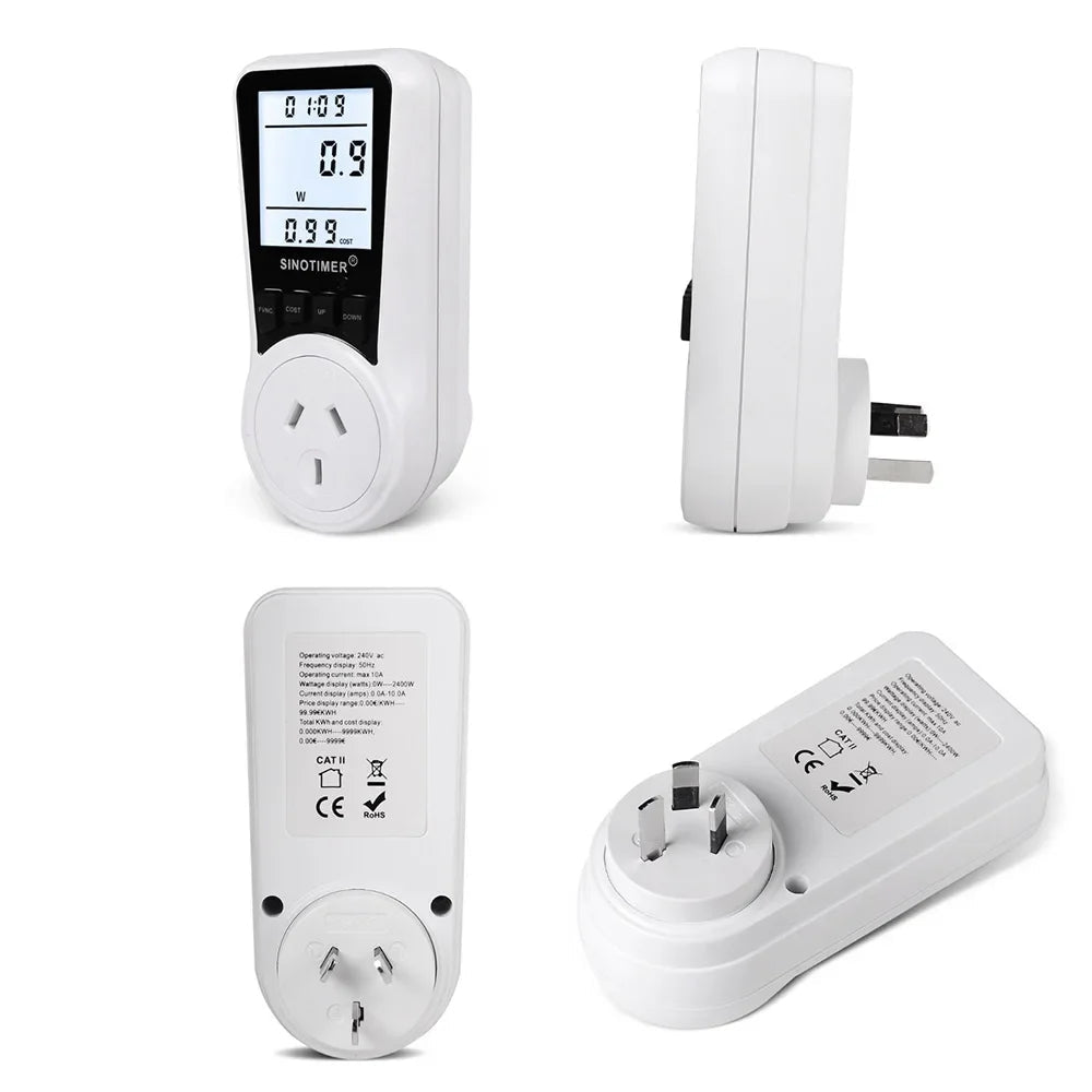 110V 220V 230V 16A Energy Monitor w/ Backlit LCD 0-9999W Energy Socket