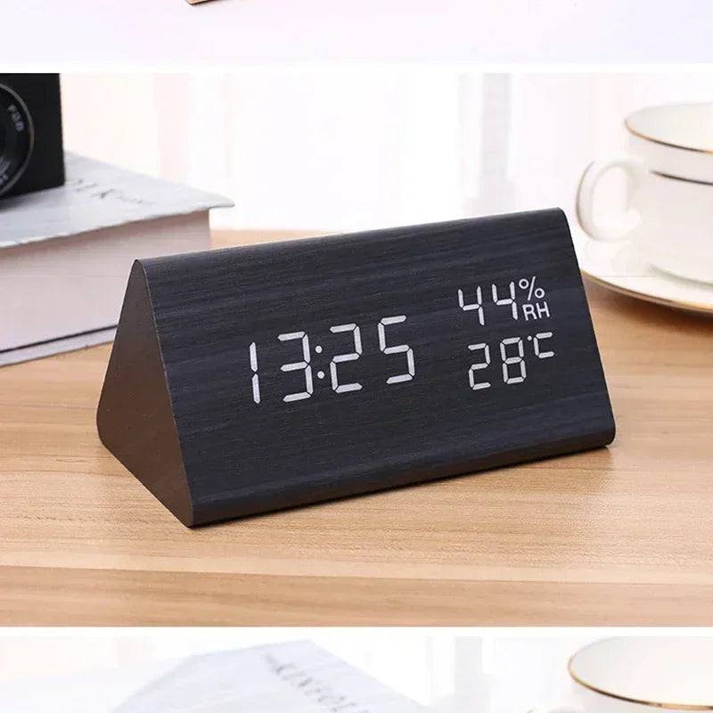 LED Student Alarm Clock Simple Wall Clock Temperature Display Sound Control